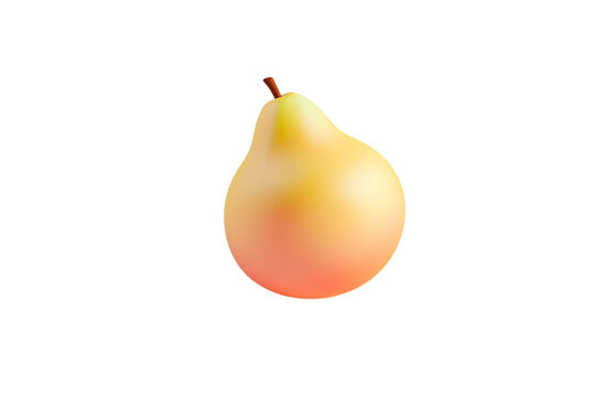 A pear, illustrated in 3D Digital Art with a pastel color palette, isometric and minimalist