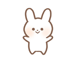 バンザイをするうさぎのイラスト