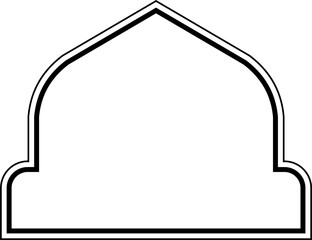 Islamic Dome Design double lines Outline Linear Black Stroke silhouettes Design pictogram symbol visual illustration