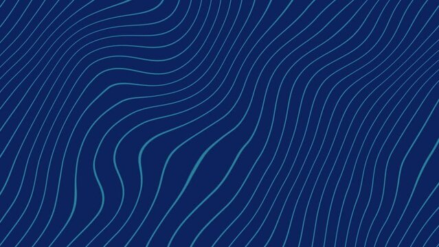 Abstract blue line waves distorted with yale blue background