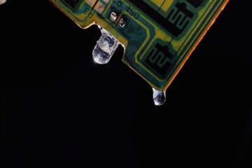 macro photo of a technological plate