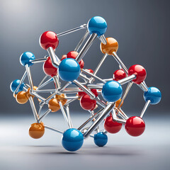 Abstract structure with Molecule Atom Model, science or medical concept.