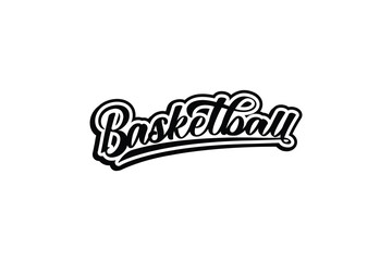 basketball lettering with beautiful script letters. This is suitable for basketball logos, t shirts, stickers, etc.