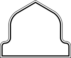 Islamic Dome Design double lines Outline Linear Black Stroke silhouettes Design pictogram symbol visual illustration