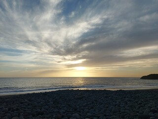 Obraz premium Amazing sunset colour near de water in madeira island