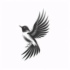 A minimalist, logo featuring a sleek and stylized bird against a white background awesome, professional, vector logo, simple, black and white 