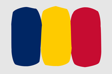 Chad flag - painted design vector illustration. Vector brush style