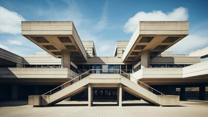 Modern architecture. Perspective view of modern architecture.