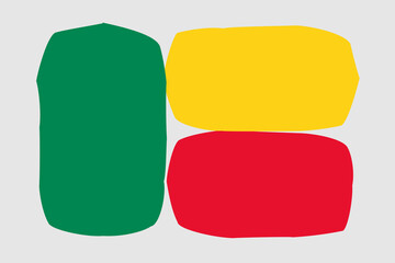Benin flag - painted design vector illustration. Vector brush style