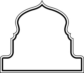 Islamic Dome Design double lines Outline Linear Black Stroke silhouettes Design pictogram symbol visual illustration