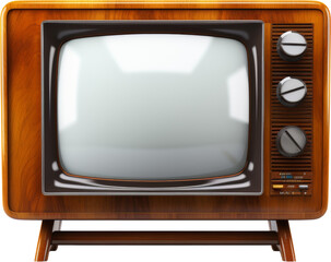 vintage old TV or television isolated on white or transparent background,transparency 
