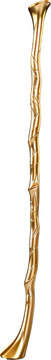 walking stick made of gold,golden walking stick isolated on white or transparent background,transparency 