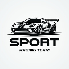 Sports car logo. vehicle dealership emblems. Auto silhouette garage symbols. Vector illustration
