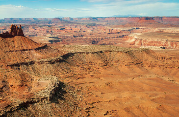 Fototapeta premium Overlook of the Rugged Landscape at Canyonlands National Park in southeastern Utah