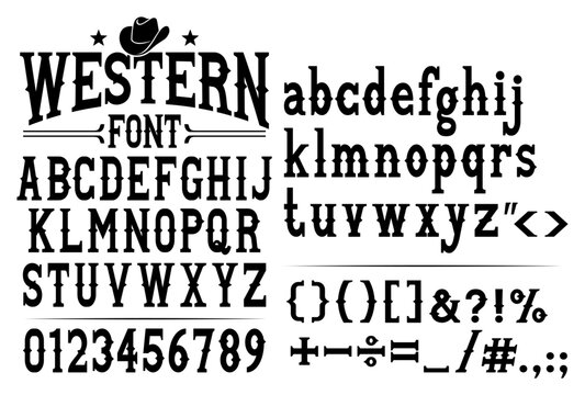 Western alphabet letters font