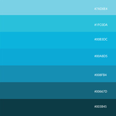 Ocean blue color palette 