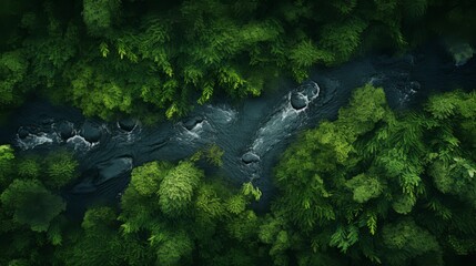 Lush green forest from above, vibrant nature background