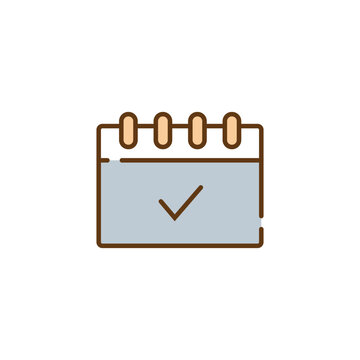 Calendar Icon with Check Mark Graphic