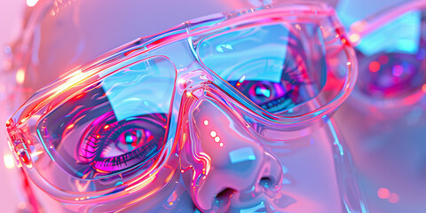 Fototapeta premium Futuristic Flair: Reflecting on the Shimmering Designs of Y2K Era Products. Chromecore Design Aesthetic