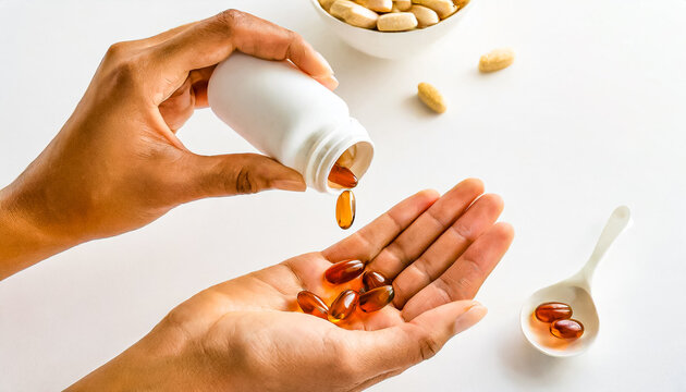 SUPLEMENTO: CAPSULAS DE  SUPLEMENTOS ALIMENTARES OU VITAMINAS EM UM CONCEITO DE SA&Uacute;DE E BEM  ESTAR