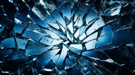 Shattered glass, symbolizing the breaking point of stress - obrazy, fototapety, plakaty