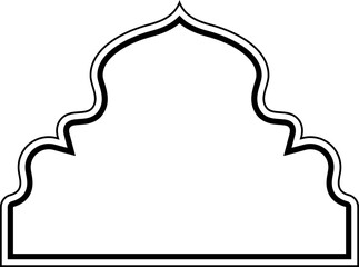 Islamic Dome Design double lines Outline Linear Black Stroke silhouettes Design pictogram symbol visual illustration