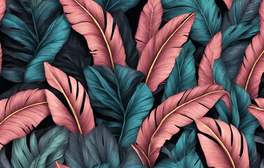 Seamless pattern with multicolor feather luxury texture wallpaper background design generative ai
