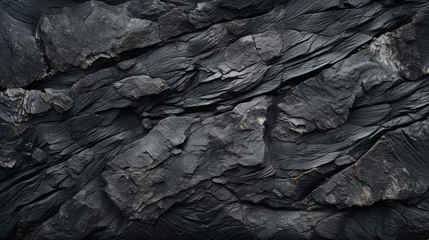 Zelfklevend Fotobehang Volcanic rock texture, close-up, rugged and dramatic landscape © Anuwat