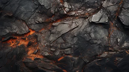 Türaufkleber Brennholz Textur Volcanic rock texture, close-up, rugged and dramatic landscape