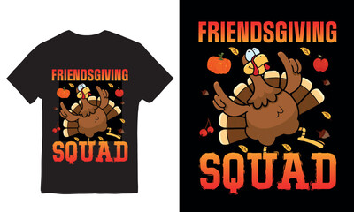 Friendsgiving Squad t shirt design vactor.