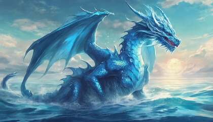  blue dragon in the sea