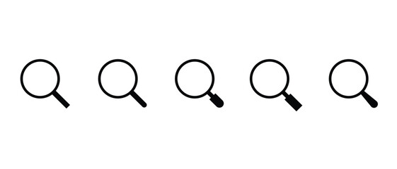 Set of search icon vector. Magnifying glass, magnifier symbol in trendy style