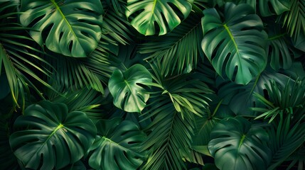Green Tropical Leaves Backdrop