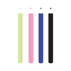 Multicolored Eyeliner Pencil Icon Set