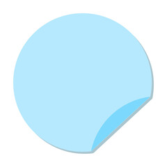 Blue Round Paper Sticker Vector Illustration