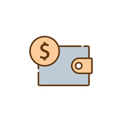Dollar Sign on Wallet Icon Illustration