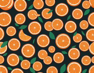 Bright vector set of colorful juicy orange