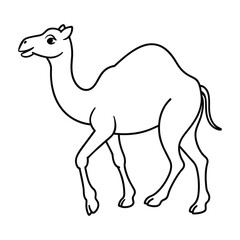 Camel illustration coloring page for kids