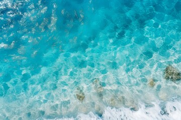 Fototapeta na wymiar Top view background of a transparent sea in the sun