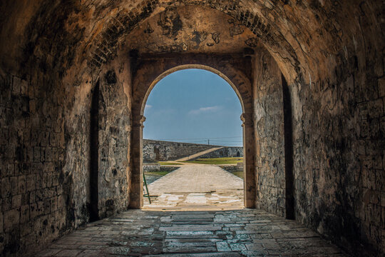 Interior view of Jaffna Fort main entrance in Jaffna, Sri Lanka