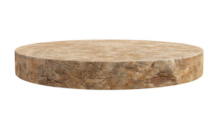 A brown marble sandstone product placement platform on an isolated background