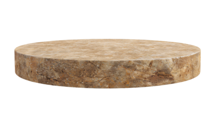A brown marble sandstone product placement platform on an isolated background