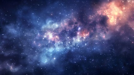 Galaxy Wallpaper with Blue and Orange Stars, To provide a beautiful and high-quality wallpaper image for use on mobile and desktop devices,