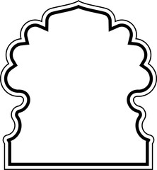 Islamic Dome Design double lines Outline Linear Black Stroke silhouettes Design pictogram symbol visual illustration