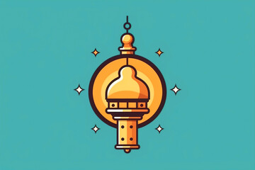 Obraz premium Festive gold symbols for Ramadan, Islamic Muslim religious event. Background dark monochrome