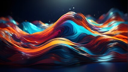 Obraz na płótnie Canvas Business Overview, 3D Liquid Abstract Design Art, colorful acrylic paint abstract background with blue, pink, and orange hues, abstract background of waves, Abstract background, creative wallpaper, 