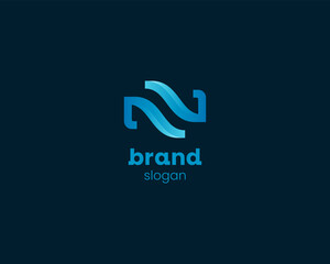 Abstract creative initial letter n logo