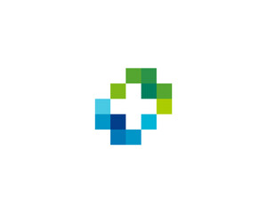 Creative colorful cross health logo