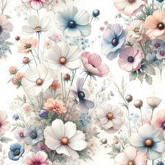  Floral wallpaper. Abstract floral pattern.