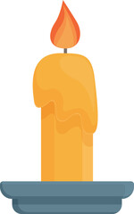 Burning candle stand icon cartoon vector. Happy celebration. Bible catholic